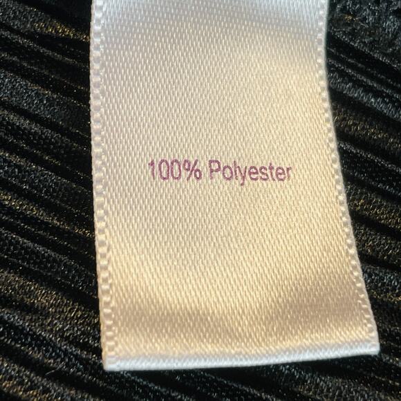 Jennifer Lopez Black Silver Metallic Shiny Short Sleeve Top Blouse Women Sz M - Picture 9 of 12